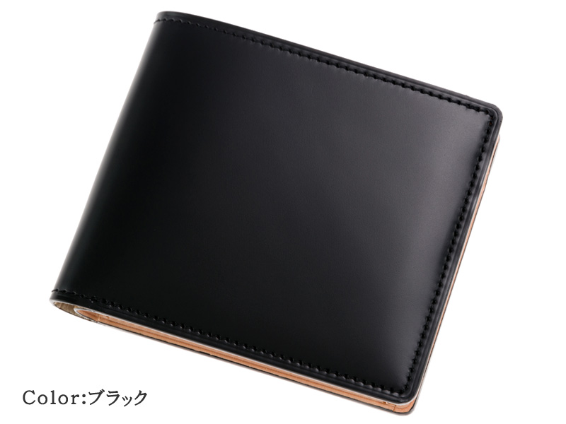未使用美品　CYPRISキプリス　コードバン　二つ折り財布　ブラック　本革　黒ファッション小物